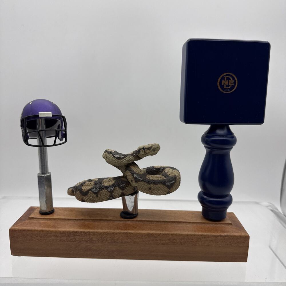 Custom 3 Beer Tap Wood Handles Minnesota Vikings Skol Helmet, Snake & DNE Taps